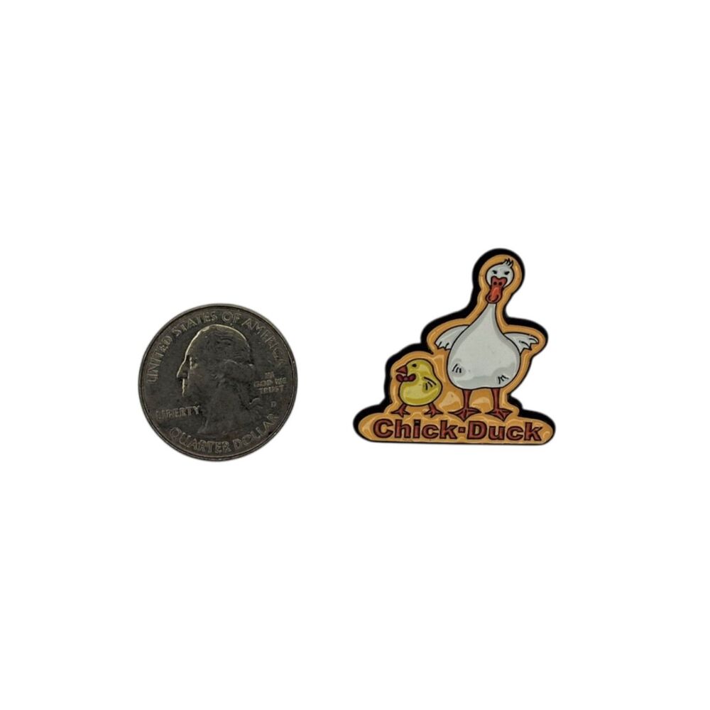 Chick and Duck Enamel Pin - Cute Pet Brooch Badge - Picture 2 of 3